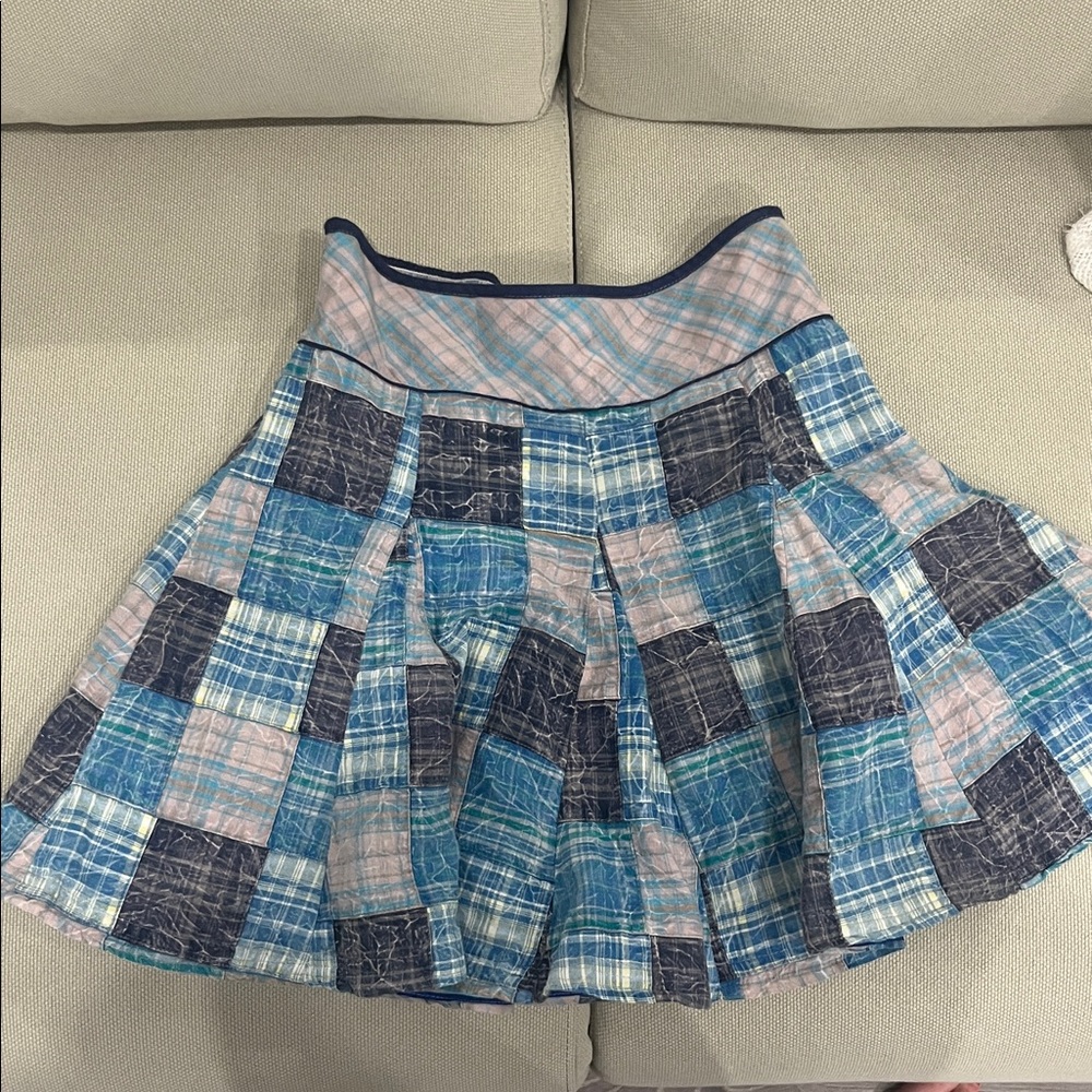 Free People Plaid Flared Mini Skirt